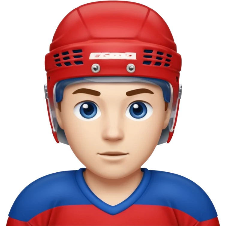 ice hockey player (#00A3E0) and red (#F9423A) emoji