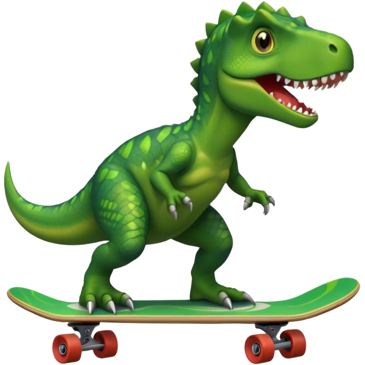 Dinosaur on a skateboard emoji