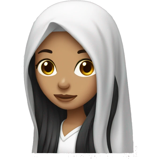 Arab white black long hair girl  emoji