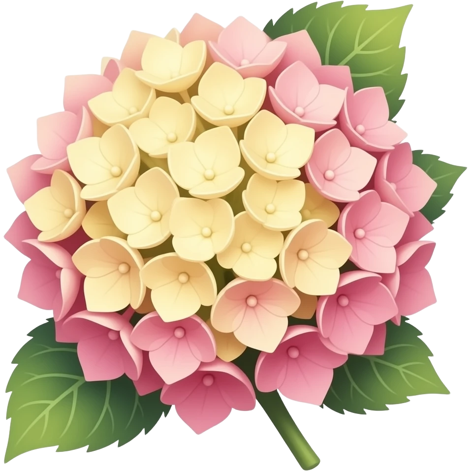 Yellow and pink Hydrangea emoji