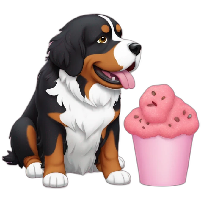 bernese mountain dog eating barbapapa emoji