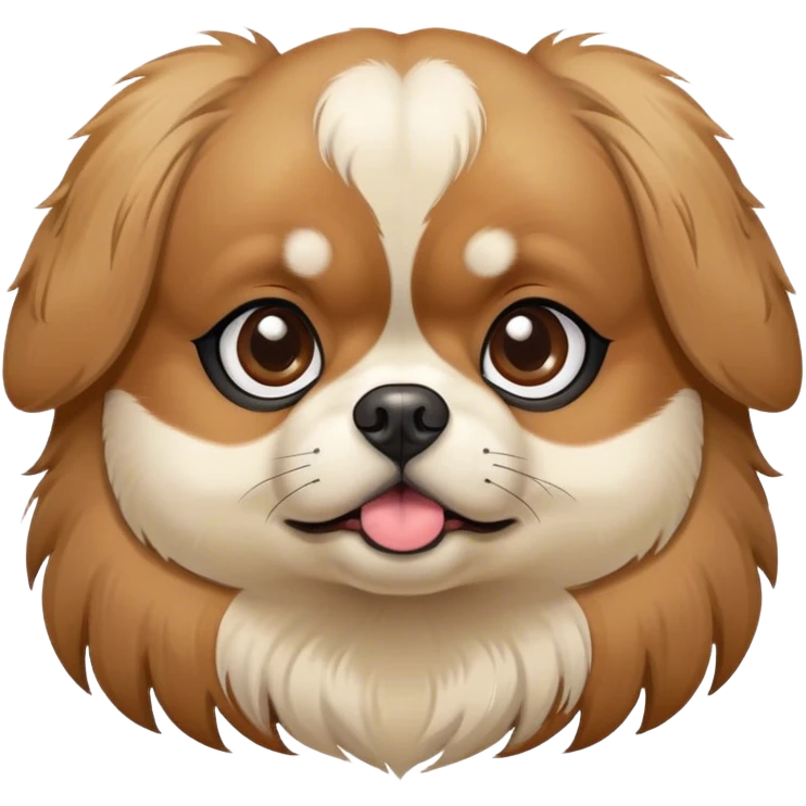 cute tibetan spaniel with cross eyes emoji