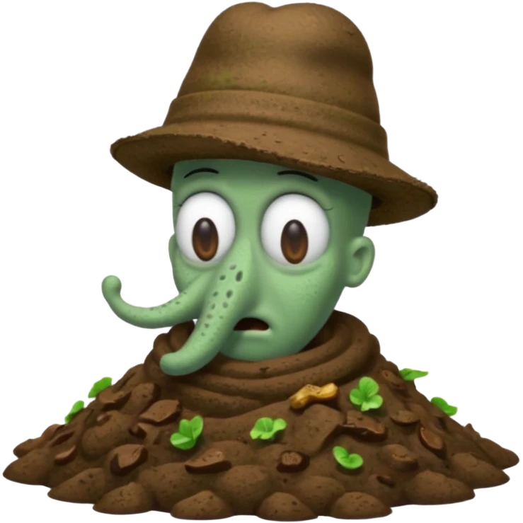Squidward and poop emoji