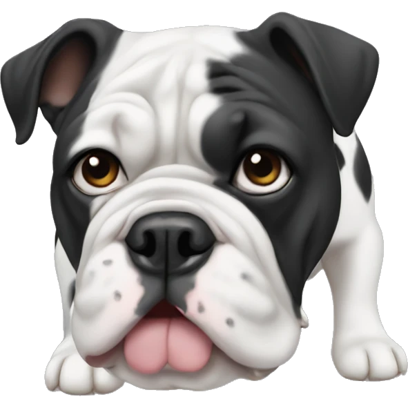 Black and white English bulldog  emoji