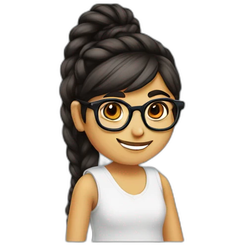 Mia Khalifa with a braid cute smile emoji