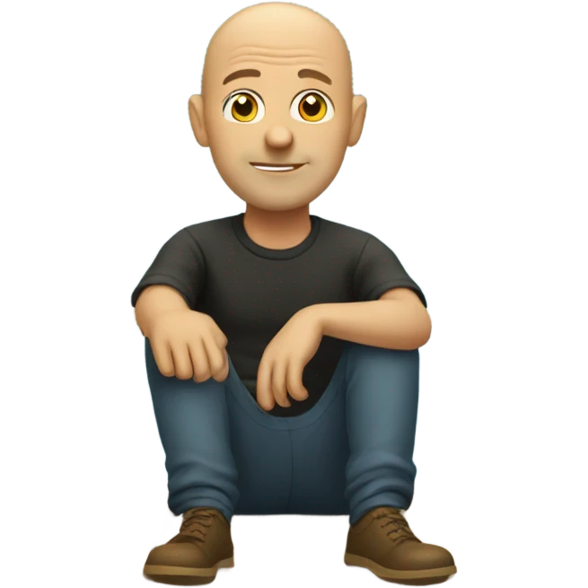 Bald man on a boat emoji