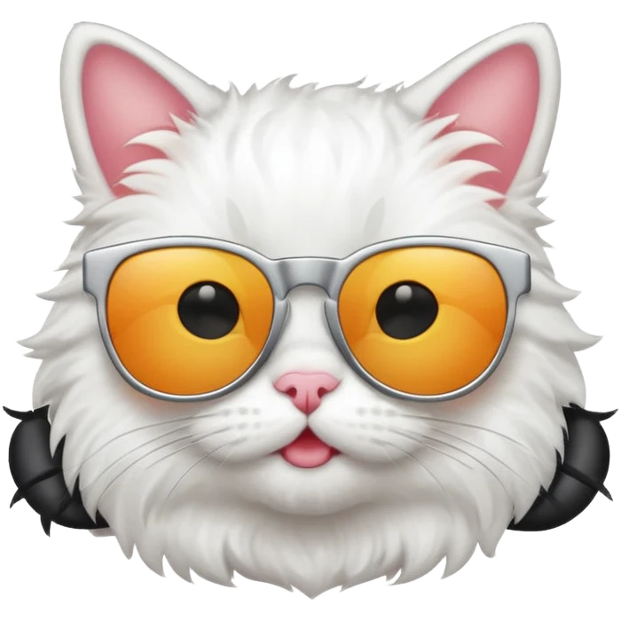 white cat with sunglasses  emoji