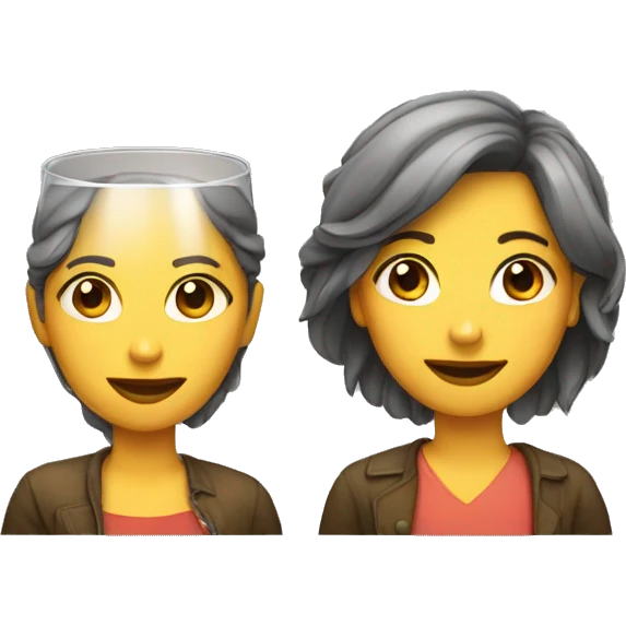 2 females with 1 glass emoji