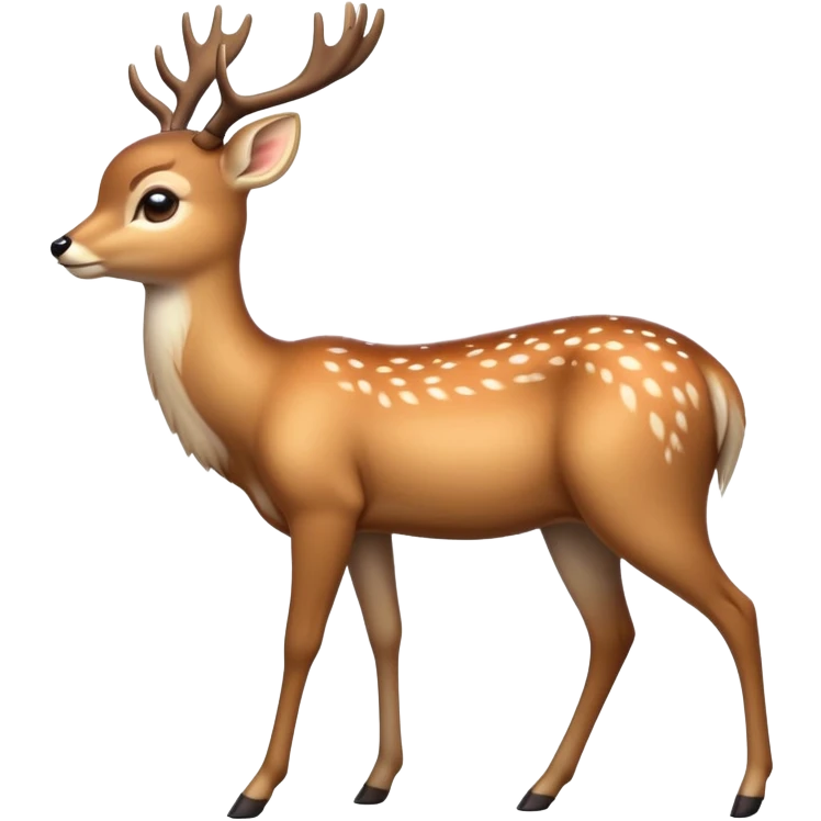 cinematic-[deer]-realistic-full-body-standing on all fours-emoji,-tail-tucked-close,-head-tilted-dramatically,-sleek-[fawn]-fur,-simplified-yet-realistic-focused-features,-highly-detailed,-glowing-with-an-almost-sarcastic-glow emoji