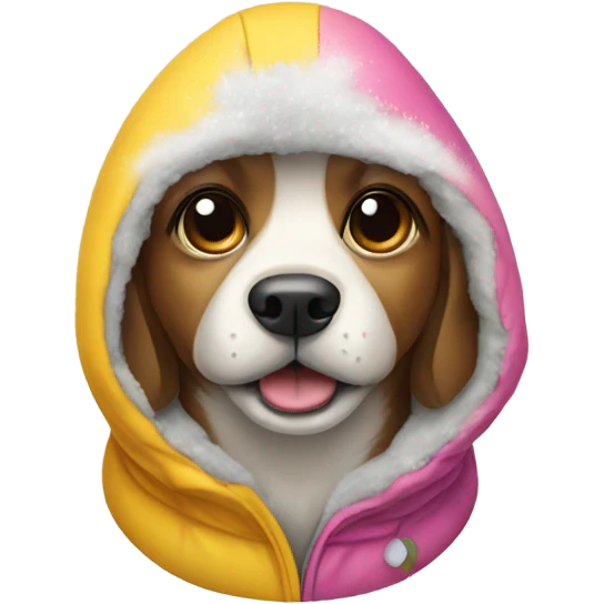 Dog wearing snowsuit emoji