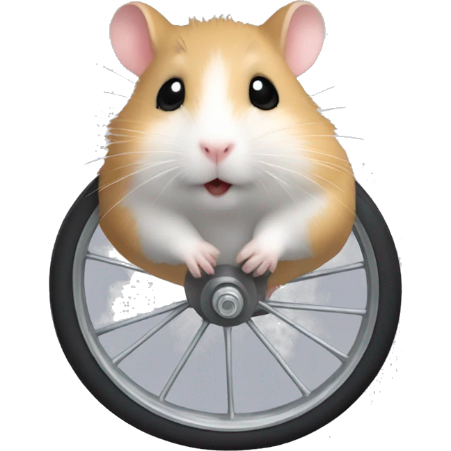 Hamster gris sur une roue emoji