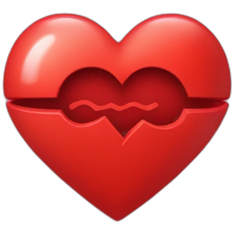 A red heart with infinite symbol inside emoji