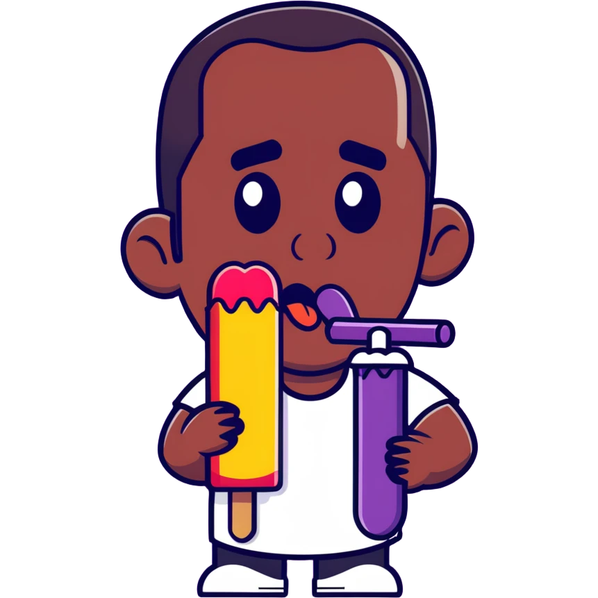 P. Diddy licking eggplant ice pop emoji