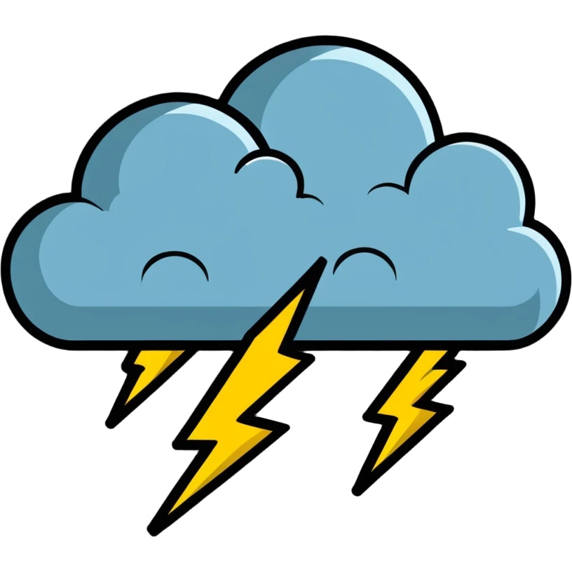 dramatic storm cloud with lightning bolts emoji