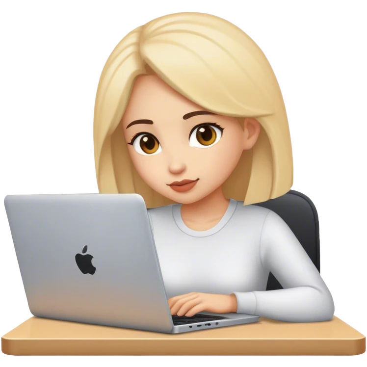 girl developer behind laptop emoji