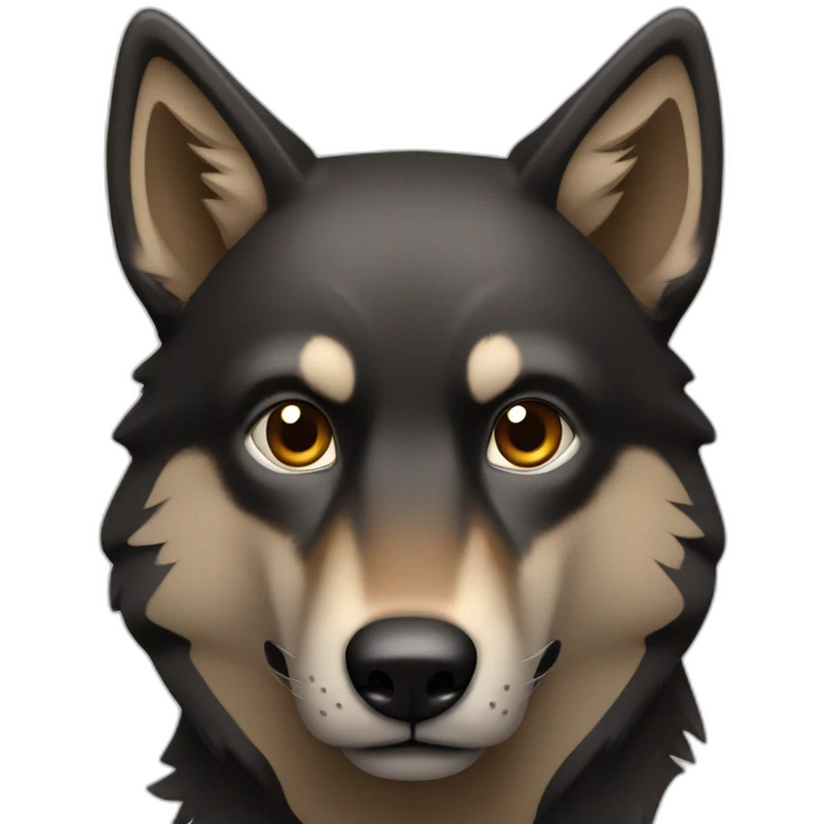Loup noir et marron  emoji