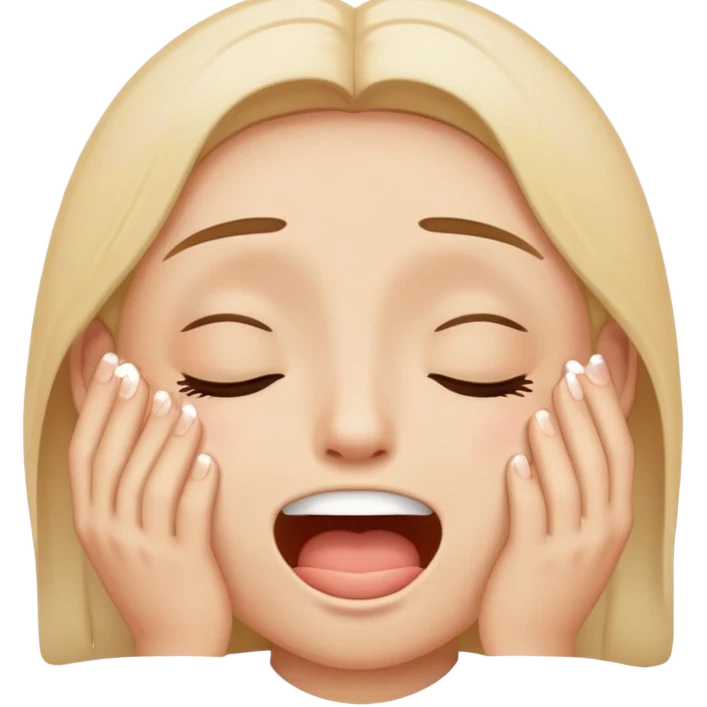 Happy tears whilst holding mouth emoji