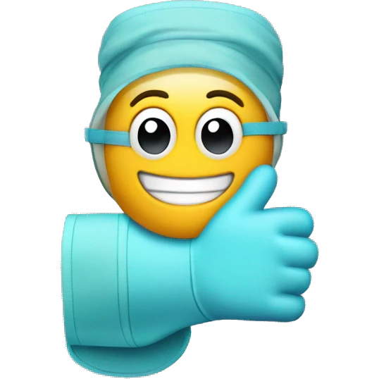 Operating room glove thumbs up emoji
