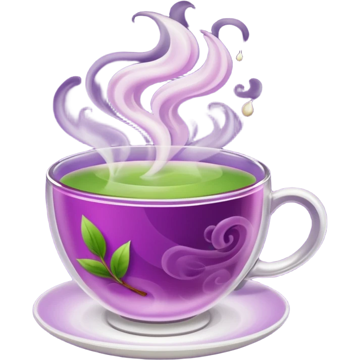 Berry green tea in a steaming cup emoji