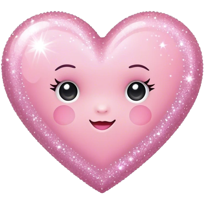 Baby pink love heart with sparkles  emoji