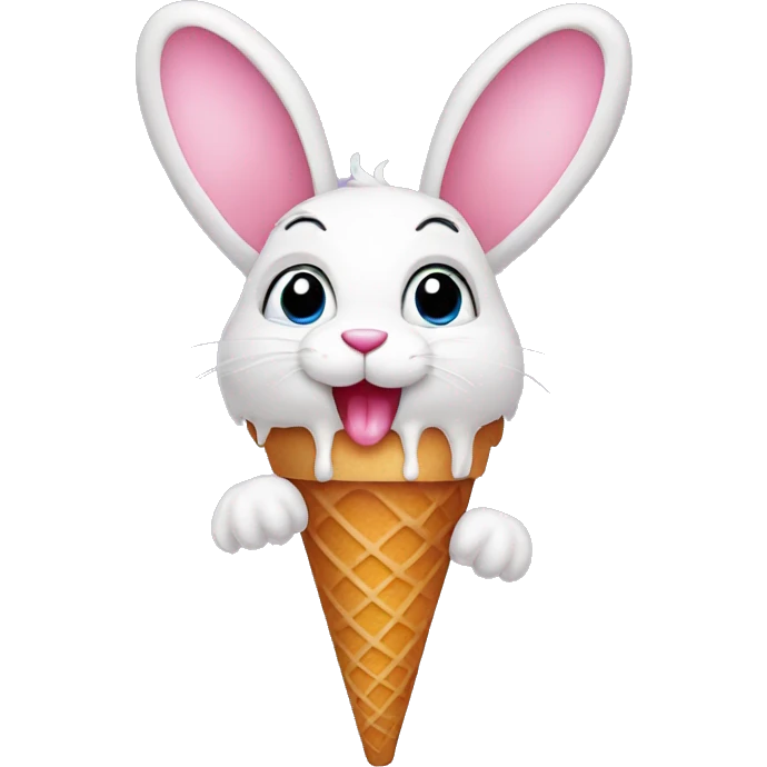 Rabbit with icecream cone emoji