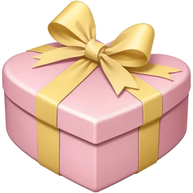 Box of chocolates (heart) in soft pink, beige and yellow pastel colors emoji