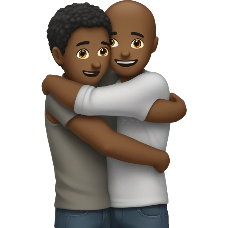 two brother hugging emoji