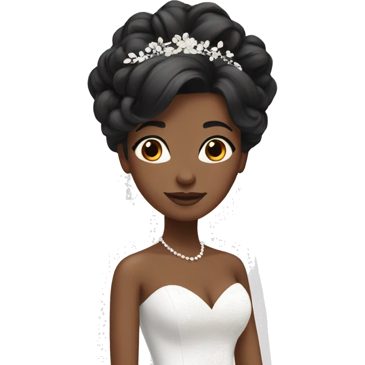  bride with brown skin and black hair emoji