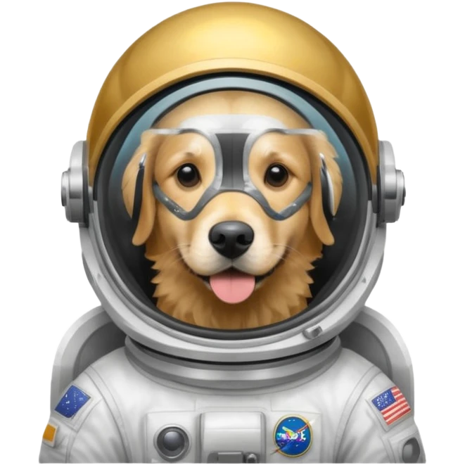 dog with space helmet and astronaut suit emoji