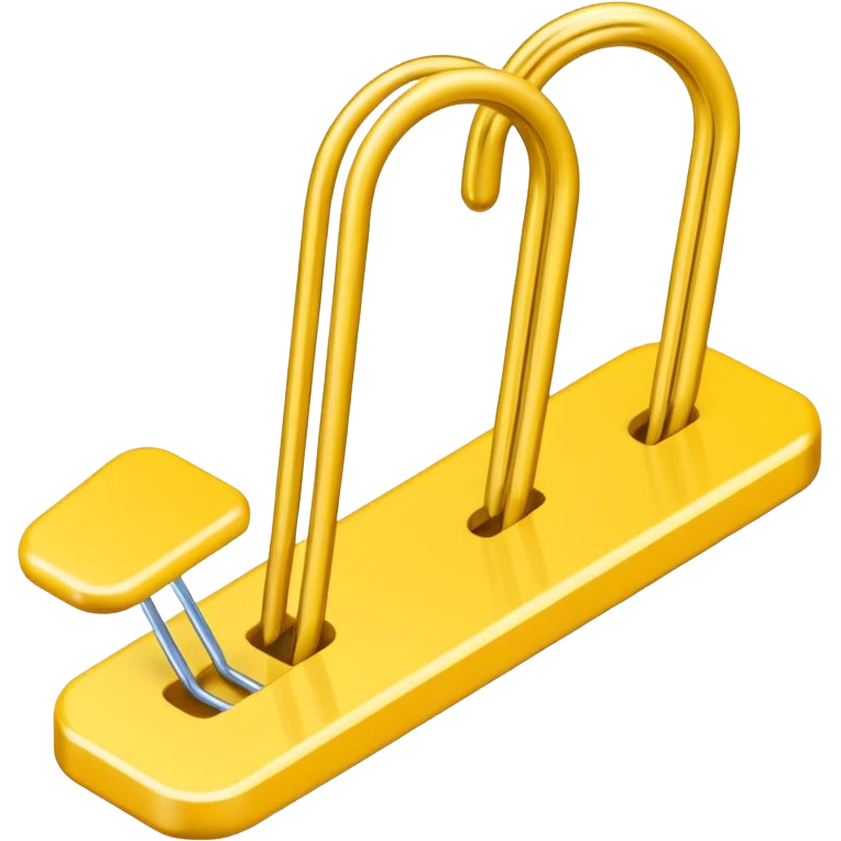 ​"A flat, 2D paperclip icon, colored solid yellow, positioned diagonally, as commonly seen in mobile messaging applications." emoji