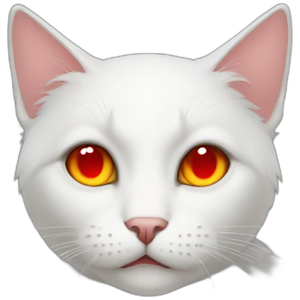 white haired cat boy with red eyes emoji