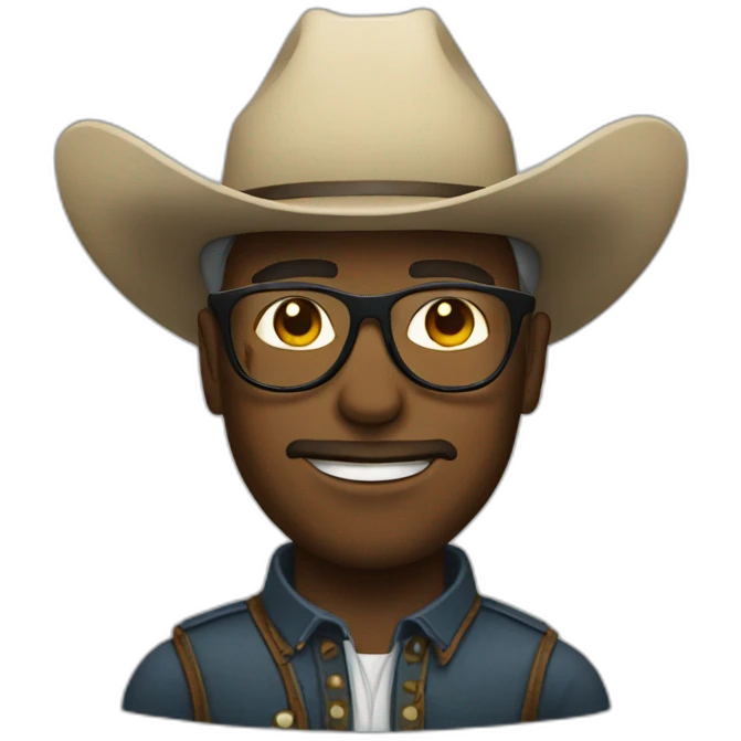 white cowboy with glasses emoji