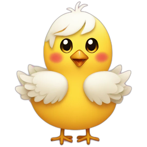 Chick with lof of heart emoji