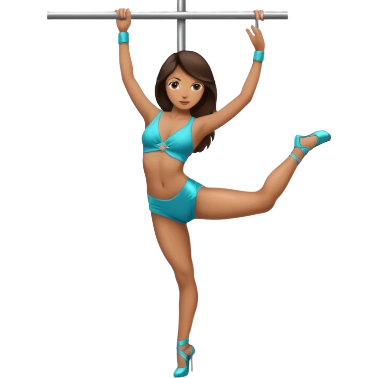 Brunette pole dance emoji