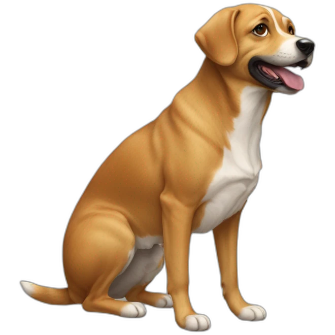 Chat sur un chien emoji