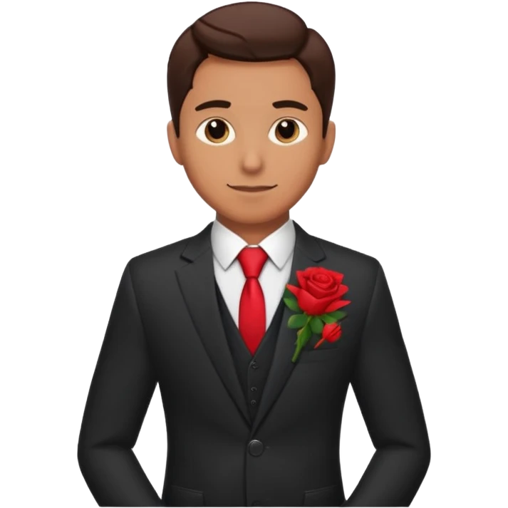 man with rose in his suit pocket emoji