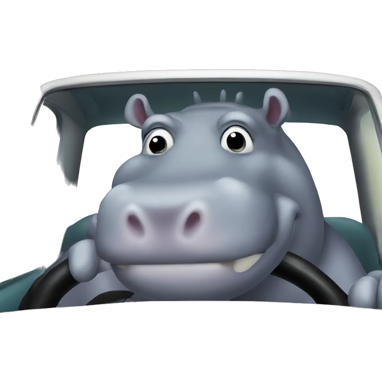 Hippo in car emoji