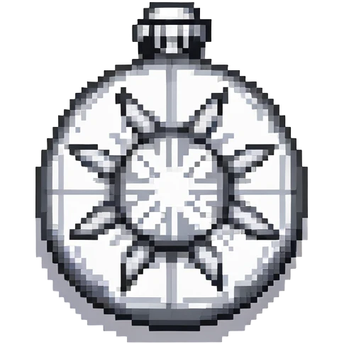 Black digital bomb with shuriken or ninja star ornament on top, round bomb body with silver highlights and details, sleek ninja-inspired design, pixel art style emoji