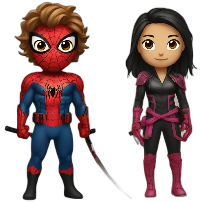 spider-man and katana emoji