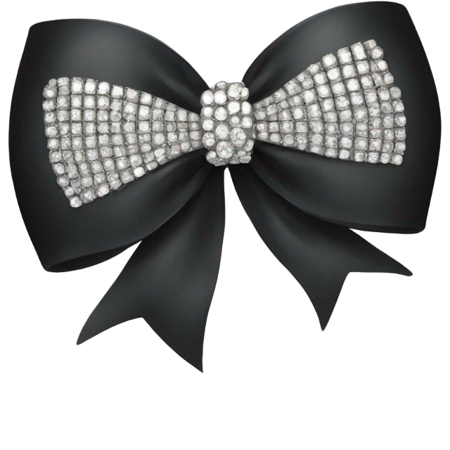 Elegant black bow with rhinestones  emoji