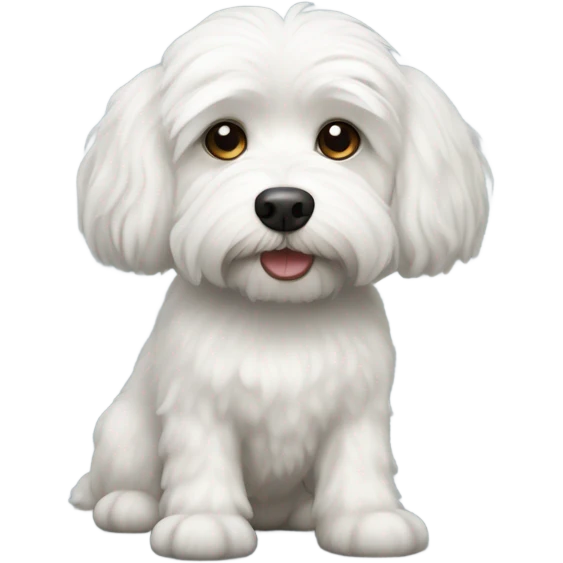 White male havanise dog emoji