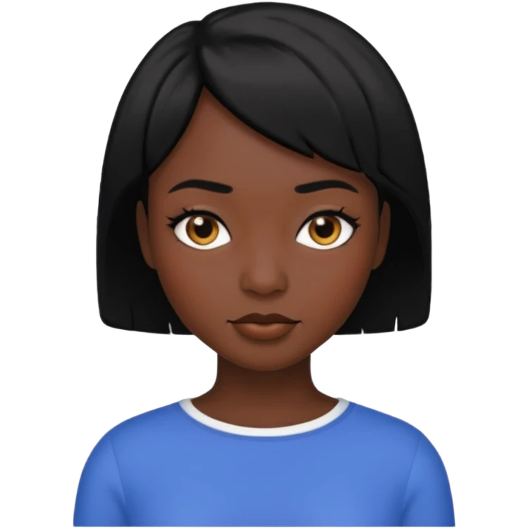 short hair queen black hair emoji