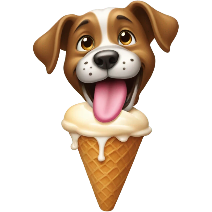 A dog eating ice cream  emoji