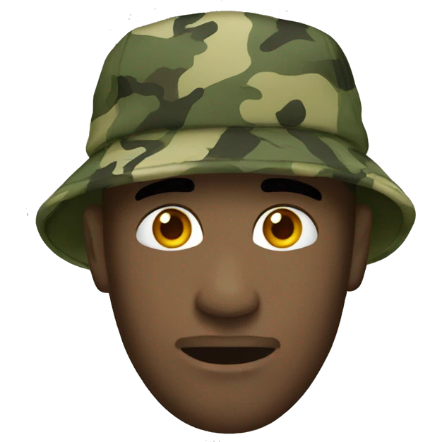 Camouflage cap emoji