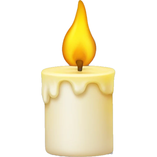 Burning beautiful yellow candle emoji