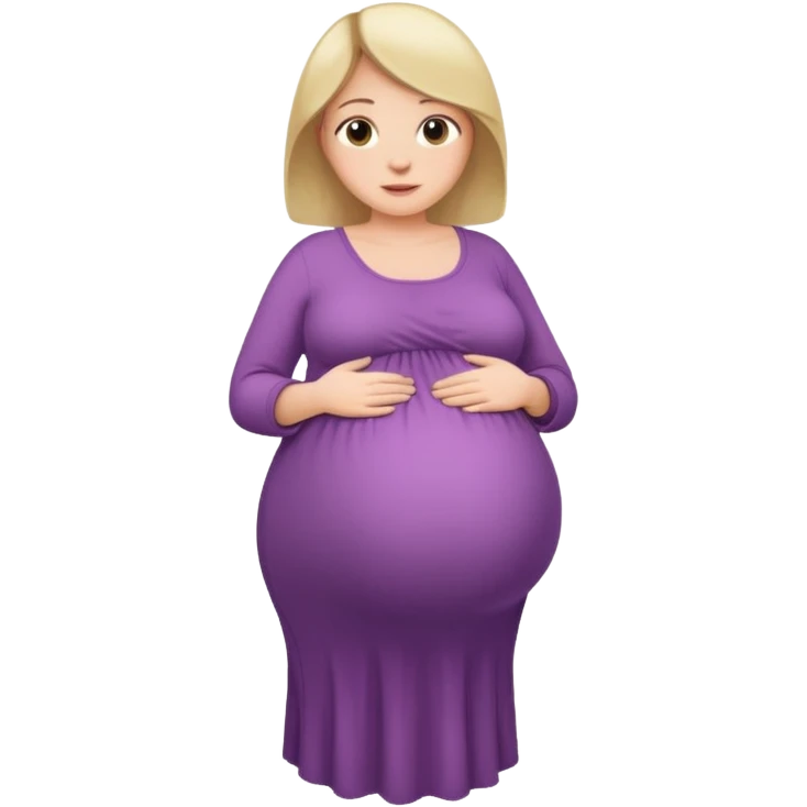 heavily pregnant woman with extra large belly emoji