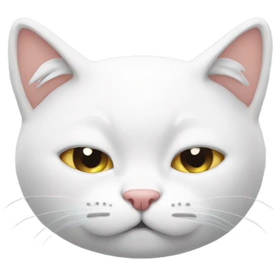 Sleepy cat white emoji