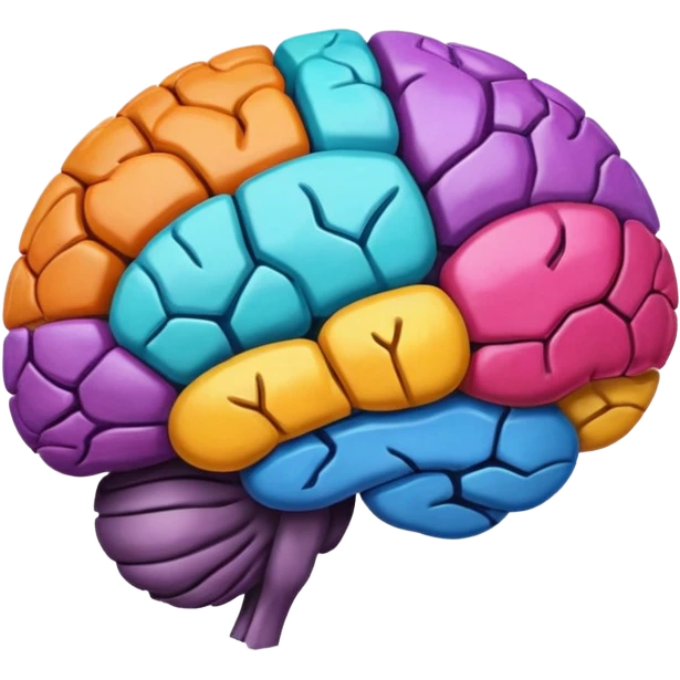 cerebro visto desde arriba con pintura emoji