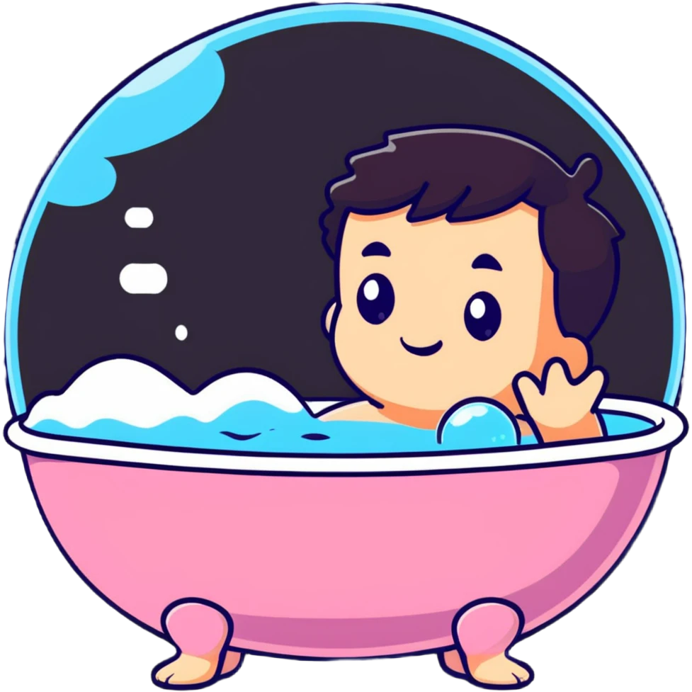 person soaking in bubble bath emoji
