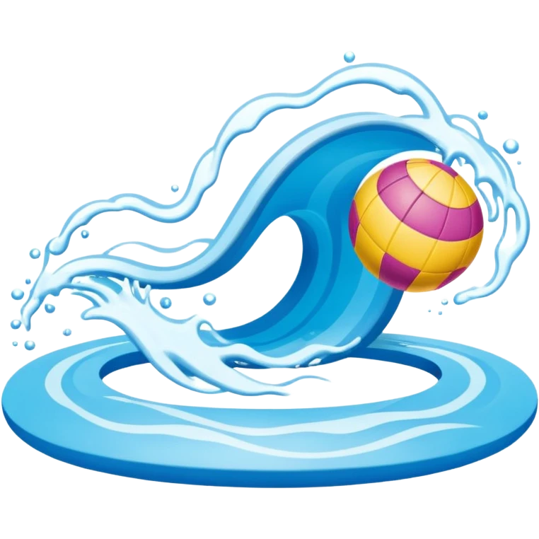 A swimming pool symbol with waves, representing broad sports variety (swimming, gym, classes). Rounded shapes, flat bright colors. emoji